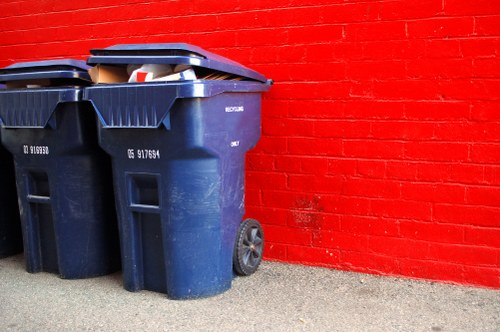 Variety of builders waste materials prepared for clearance